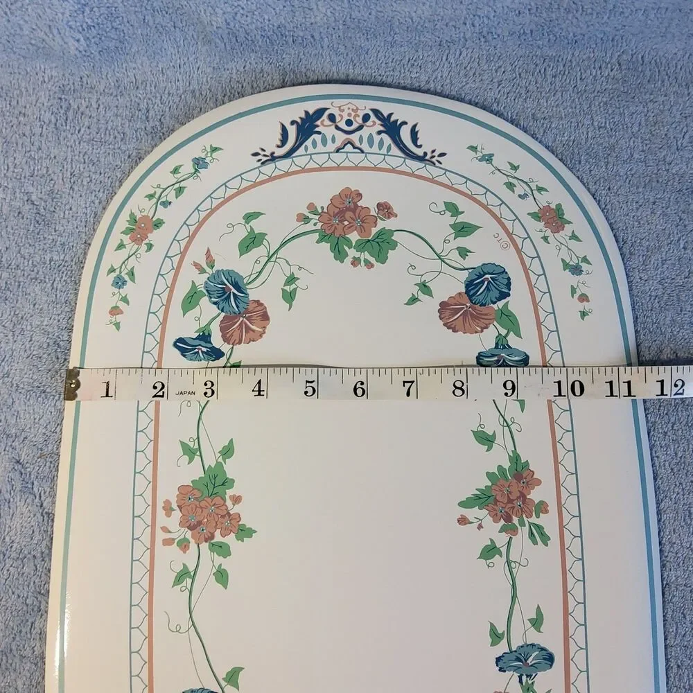 (4) Vintage 1990s Town & Country Linen Vinyl Placemats Glory Vine Floral Blue
